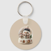 Cute Needle Felted Snowman Snowglobe キーホルダー (裏面)