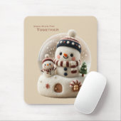Cute Needle Felted Snowman Snowglobe マウスパッド (マウス)