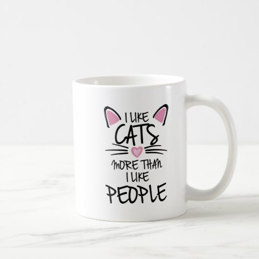 Cute Neon Cat Mug – Kawaii Glow Heart Design コーヒーマグカップ (右)