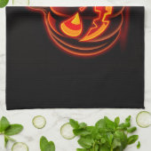 Cute Neon Pumpkin Halloween Kitchen Towel キッチンタオル (折り畳み)