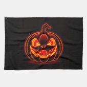 Cute Neon Pumpkin Halloween Kitchen Towel キッチンタオル (横)