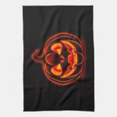 Cute Neon Pumpkin Halloween Kitchen Towel キッチンタオル (縦)
