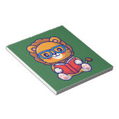 Cute Nerd Lion Reading a Book ノートパッド (アングル)