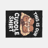 Cute Nesting Beavers This Is Our Cuddle  フリースブランケット (正面(横))