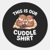 Cute Nesting Beavers This Is Our Cuddle  ラウンドシール (正面)