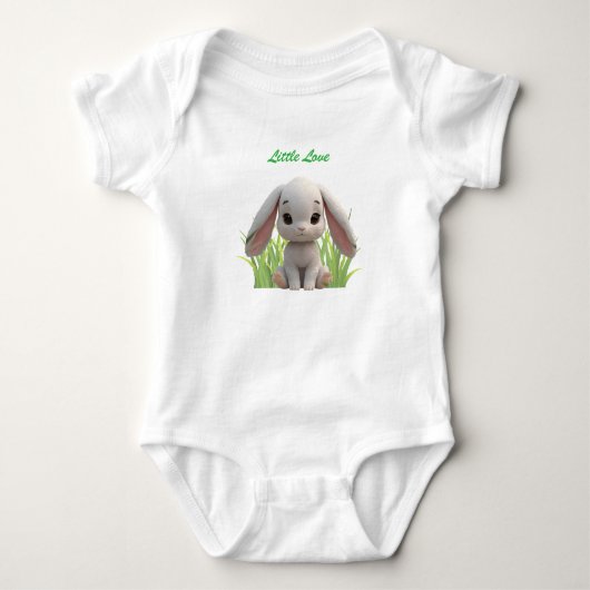 Cute Neutral Bunny Newborn Baby Bodysuit ベビーボディスーツ (正面)