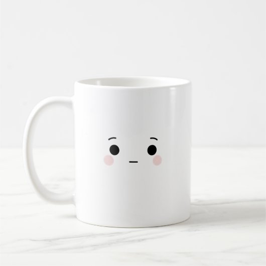 Cute Neutral Face Mug Minimal Coffee Cup コーヒーマグカップ (左)