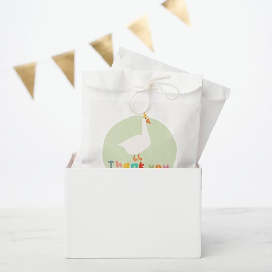 Cute Neutral Green Silly Goose Baby Shower フェイバーバッグ (パーティー)