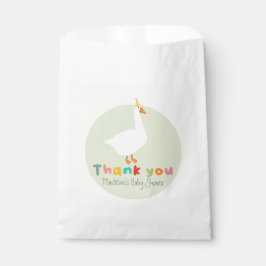 Cute Neutral Green Silly Goose Baby Shower フェイバーバッグ