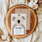 Cute Neutral Koala Boho Baby Shower 招待状