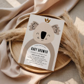 Cute Neutral Koala Boho Baby Shower 招待状