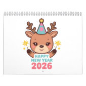 cute new year 2026 wall calendar カレンダー (カバー)