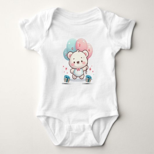 Cute New Year Baby Bodysuit ベビーボディスーツ (正面)