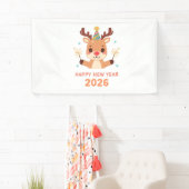 cute new year party banner 2026 横断幕 (インサイチュ)