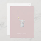 Cute Newborn Baby Hello Little One Elephant Card. ポストカード (正面/裏面)