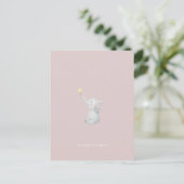 Cute Newborn Baby Hello Little One Elephant Card. ポストカード (スタンド正面)
