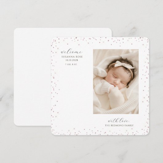 Cute Newborn Sleeping Baby Photo 案内状 (正面/裏面)