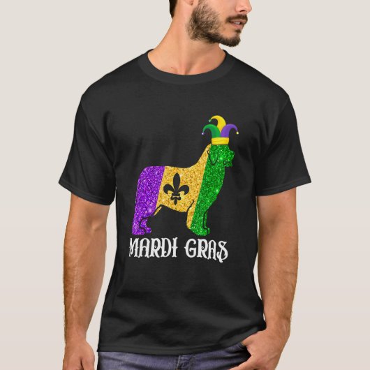 Cute Newfoundland Dog Lover Mardi Gras Party Jeste Tシャツ (正面)