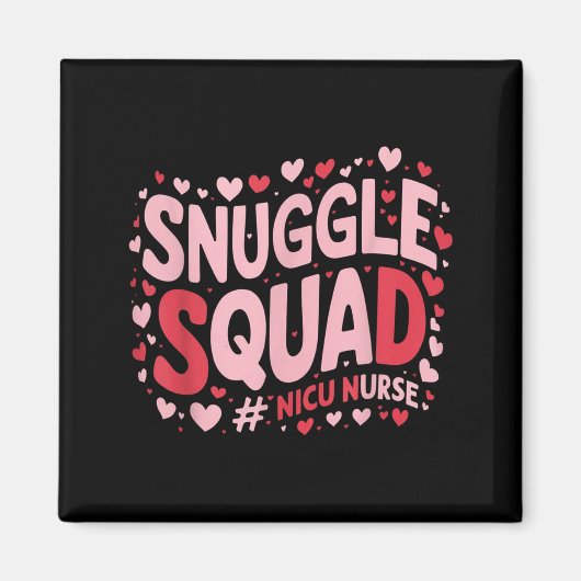 Cute Nicu Nurse Valentines Day Snuggle Squad Neona マグネット (正面)