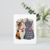 Cute Nine Lives Cat Valentine Love Card for Couple シーズンカード (スタンド正面)
