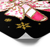 Cute Nk Coquette Bow Candy Cane Christmas Girls Wo ポスター (角)