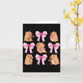 Cute Nk Coquette Bow Kawaii Capybara Lover  カード (黄色い花)