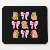 Cute Nk Coquette Bow Kawaii Capybara Lover マウスパッド (正面)