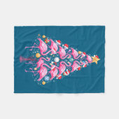 Cute Nk Flamingo Christmas Tree Santa Hat Trocal P フリースブランケット (正面(横))