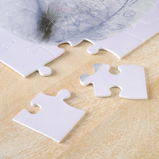 Cute Nordic Fox with Floral Markings ジグソーパズル (側面)