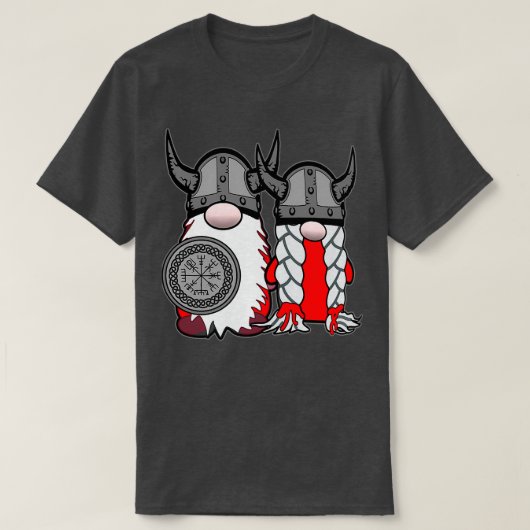 Cute Nordic Gnomes Viking Tomte Couple Scandinavia Tシャツ (デザイン正面)