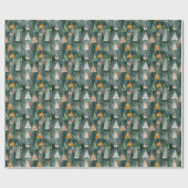 Cute Nordic Winter Woodland Christmas ラッピングペーパー (フラット)