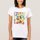 Cute Numbers Learning Cartoon Graphic T Shirt Kids Tシャツ (正面)