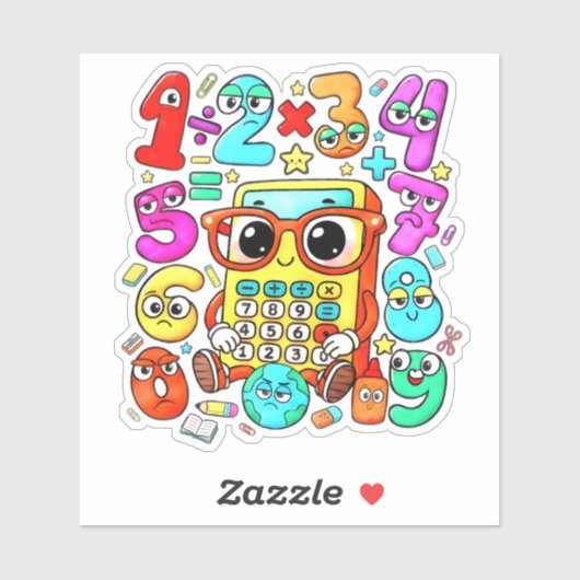 Cute Numbers Math Sticker for Kids School シール (シート)