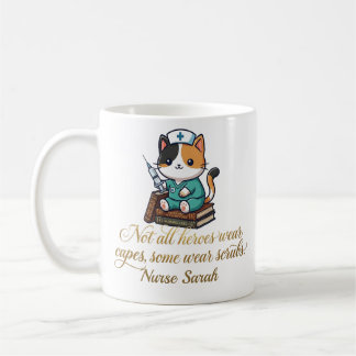 Cute Nurse Calico Cat Personalized Coffee Mug コーヒーマグカップ