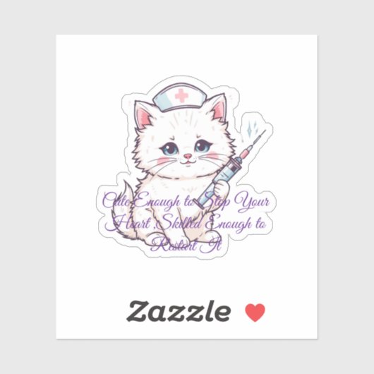 Cute Nurse Cat Nursing Student Graduation シール (シート)