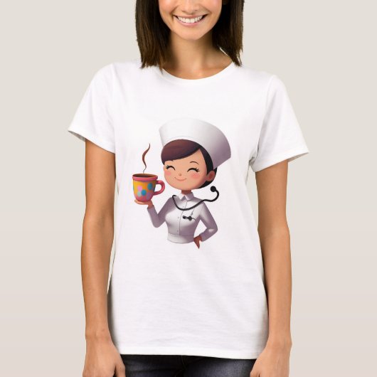 Cute Nurse Coffee Lover Tee Tシャツ (正面)