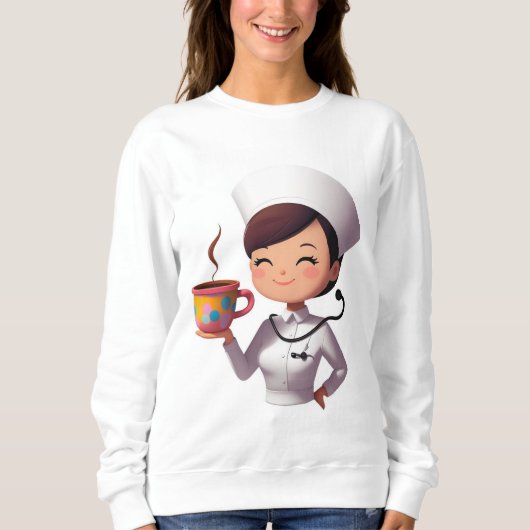 Cute Nurse Coffee Sweatshirt スウェットシャツ (正面)