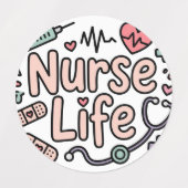 Cute Nurse Life Labels – Pastel Kawaii Medical  ラベル (デザイン2)