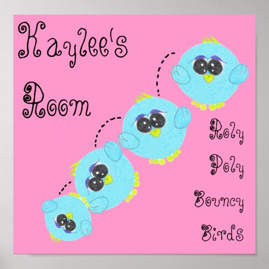 Cute Nursery Room Bird ポスター (正面)