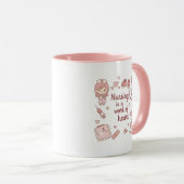 Cute Nursing Mug – Nursing Is a Work of Heart マグカップ (正面右)