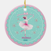 Cute Nutcracker ballerina sugar plum fairy セラミックオーナメント (裏面)