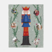 Cute Nutcracker Christmas Foto Collage Family フリースブランケット (正面)