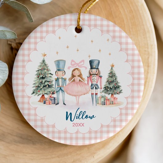 Cute Nutcracker festive ballerina holiday keepsake セラミックオーナメント