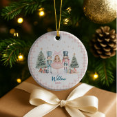 Cute Nutcracker festive ballerina holiday keepsake セラミックオーナメント