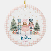 Cute Nutcracker festive ballerina holiday keepsake セラミックオーナメント (裏面)