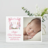 Cute Nutcracker Monogram Crest Baby シーズンカード (スタンド正面)