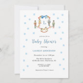 Cute Nutcracker Monogram crest Boy Baby shower 招待状 (正面)
