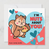 Cute Nuts About You Classroom Valentines Day写真 シーズンカード (正面)