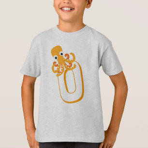 Cute O for Octopus – キッズ英語ABCDアルファベット Tシャツ