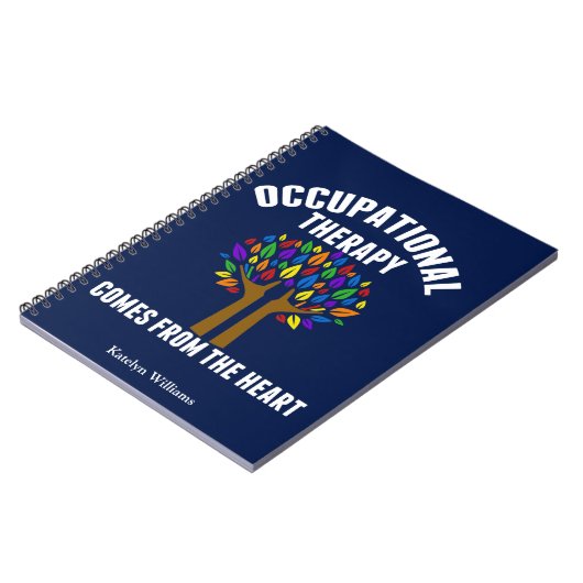 Cute Occupational Therapy Tree Blue Personalized ノートブック (左側)